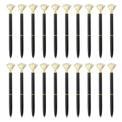 PATIKIL Einziehbare Diamant-Kugelschreiber Großpackung 20 Stück Metall Schwarz Tintenstempel-Schreibstifte für Hochzeit, Büro, Schwarz. PATIKIL Einziehbare Diamant-Kugelschreiber Großpackung 20 Stück Metall Schwarz Tintenstempel-Schreibstifte für Hochzeit, Büro, Schwarz. von PATIKIL