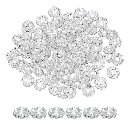 PATIKIL Europäische Großlochperlen, 100 Stück Strass Glitzer Kristallperlen Charm Spacer Bastelperlen für Stifte Armbandherstellung DIY Basteln, Weiß PATIKIL Europäische Großlochperlen, 100 Stück Strass Glitzer Kristallperlen Charm Spacer Bastelperlen für Stifte Armbandherstellung DIY Basteln, Weiß von PATIKIL