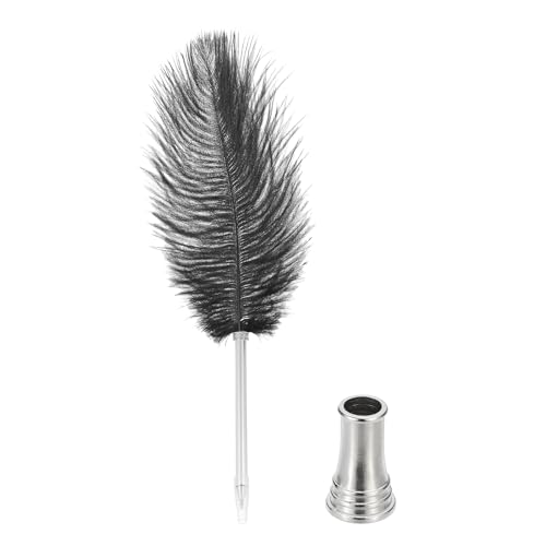 PATIKIL Feder Kugelschreiber, 0.5mm Vintage Kalligraphie Stifte mit Feder zum Schreiben Büro, Straußenfeder Stift mit Ständerhalter für Hochzeit Unterschrift, Schwarz PATIKIL Feder Kugelschreiber, 0.5mm Vintage Kalligraphie Stifte mit Feder zum Schreiben Büro, Straußenfeder Stift mit Ständerhalter für Hochzeit Unterschrift, Schwarz von PATIKIL