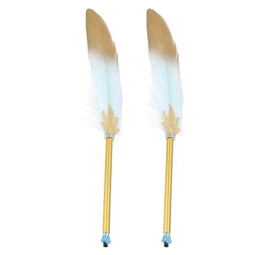 PATIKIL Feder Kugelschreiber, 2 Stück 0.5mm Vintage Kalligraphie Stifte mit Feder zum Schreiben Büro, Gänsefedern Stift für Hochzeit Unterschrift, Hellblau & Gold PATIKIL Feder Kugelschreiber, 2 Stück 0.5mm Vintage Kalligraphie Stifte mit Feder zum Schreiben Büro, Gänsefedern Stift für Hochzeit Unterschrift, Hellblau & Gold von PATIKIL