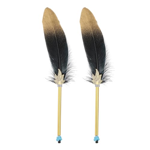 PATIKIL Feder Kugelschreiber, 2 Stück 0.5mm Vintage Kalligraphie Stifte mit Feder zum Schreiben Büro, Gänsefedern Stift für Hochzeit Unterschrift, Schwarz & Gold PATIKIL Feder Kugelschreiber, 2 Stück 0.5mm Vintage Kalligraphie Stifte mit Feder zum Schreiben Büro, Gänsefedern Stift für Hochzeit Unterschrift, Schwarz & Gold von PATIKIL