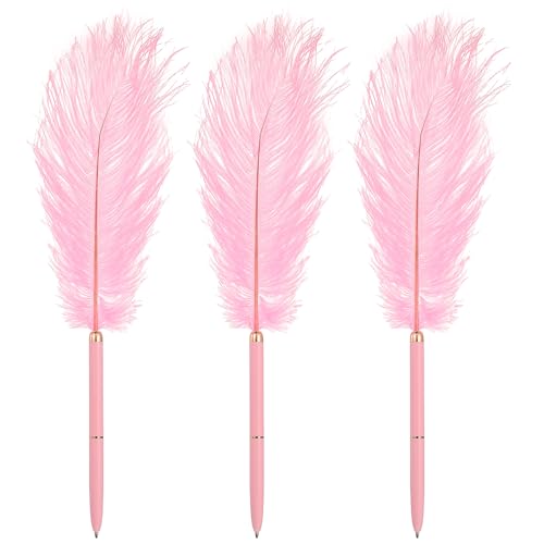 PATIKIL Feder Kugelschreiber, 3 Stück Flauschiger Vintage Federkiel Stift Veredelter Vergoldeter Stab Hochzeitsunterschriftenstifte für Büro Hochzeit Party Geburtstag, Hellrosa/Rosa PATIKIL Feder Kugelschreiber, 3 Stück Flauschiger Vintage Federkiel Stift Veredelter Vergoldeter Stab Hochzeitsunterschriftenstifte für Büro Hochzeit Party Geburtstag, Hellrosa/Rosa von PATIKIL