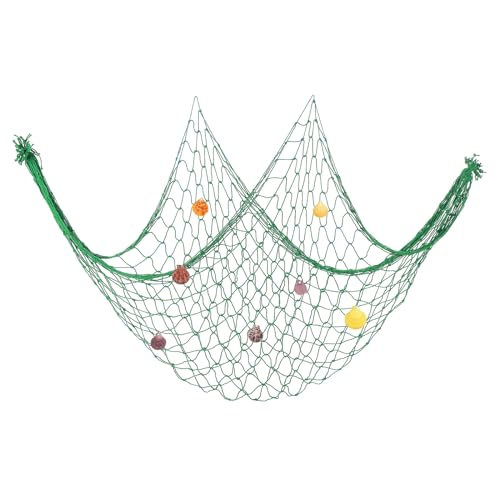 PATIKIL Fischernetz Dekor, 200 cm x 100 cm Mediterrane Stil Fotografie Dekoration Natürliches Fischernetz Party Zubehör mit Muscheln für Zuhause Schlafzimmer, Grün PATIKIL Fischernetz Dekor, 200 cm x 100 cm Mediterrane Stil Fotografie Dekoration Natürliches Fischernetz Party Zubehör mit Muscheln für Zuhause Schlafzimmer, Grün von PATIKIL