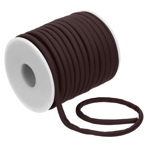 PATIKIL Flaches elastisches Nylonschnur, 21,87 Yard 5 mm dehnbares Spandex-Schnur-Gewebe Elastikband für Nähen Kleidung Haarbänder Zugband DIY Handwerk, Braun von PATIKIL
