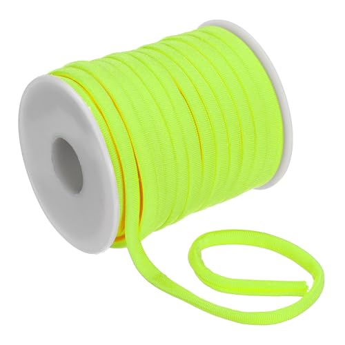 PATIKIL Flaches elastisches Nylonschnur, 21,87 Yard 5 mm dehnbares Spandex-Schnur-Gewebe Elastikband für Nähen Kleidung Haarbänder Zugband DIY Handwerk, Fluoreszierendes Gelb von PATIKIL