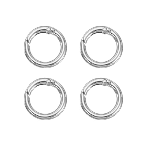 PATIKIL Frühling O-Ringe, 4 Stück 1 Zoll Metall Runde Clips Schlüsselringe Snap Schnalle Verschlüsse für Schlüsselanhänger Taschen Geldbörsen DIY Handwerk, Silber 25mm PATIKIL Frühling O-Ringe, 4 Stück 1 Zoll Metall Runde Clips Schlüsselringe Snap Schnalle Verschlüsse für Schlüsselanhänger Taschen Geldbörsen DIY Handwerk, Silber 25mm von PATIKIL