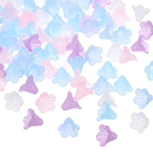 PATIKIL Gefrostete Blumenperlen, 100 Stück Acryltrichterblumenperlen für Armbänder, Ohrringe, Halsketten, Schmuckherstellung und DIY-Basteln, mehrfarbig PATIKIL Gefrostete Blumenperlen, 100 Stück Acryltrichterblumenperlen für Armbänder, Ohrringe, Halsketten, Schmuckherstellung und DIY-Basteln, mehrfarbig von PATIKIL