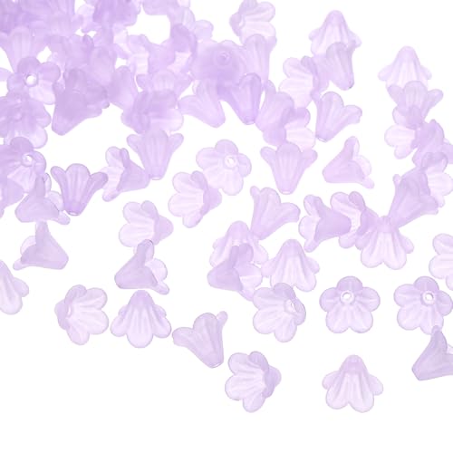 PATIKIL Gefrostete Blumenperlen, 200 Stück Acryltrichterblumenperlen für Armbänder, Ohrringe, Halsketten, Schmuckherstellung und DIY-Basteln, Lila PATIKIL Gefrostete Blumenperlen, 200 Stück Acryltrichterblumenperlen für Armbänder, Ohrringe, Halsketten, Schmuckherstellung und DIY-Basteln, Lila von PATIKIL