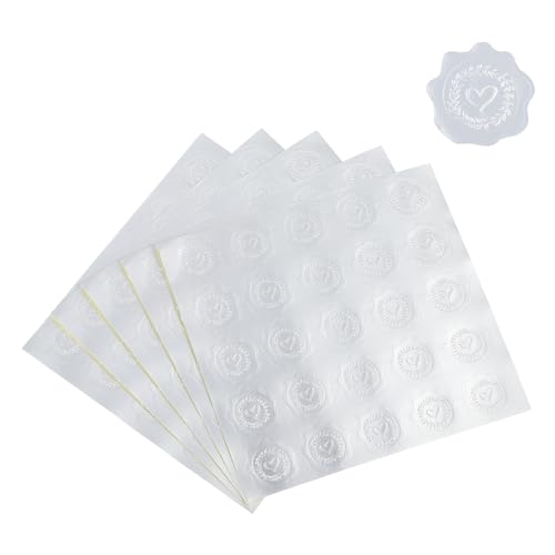 PATIKIL Geprägte Siegelsticker, 400 Stück kleine herzförmige Wachssiegel-Optik selbstklebende Aufkleber für Hochzeitseinladungen, Geburtstagsfeiern, Geschenkkarten, Weihnachten, Silber PATIKIL Geprägte Siegelsticker, 400 Stück kleine herzförmige Wachssiegel-Optik selbstklebende Aufkleber für Hochzeitseinladungen, Geburtstagsfeiern, Geschenkkarten, Weihnachten, Silber von PATIKIL