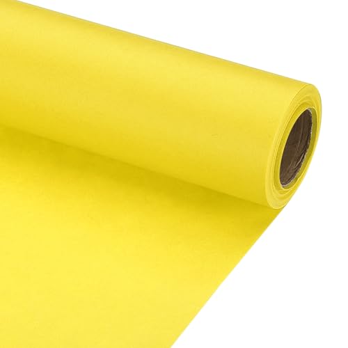 PATIKIL Geschenkpapier, 17" x 300"(25') 70 GSM Bastelpapierrolle Kraft Packpapier für Poster Pinnwand, Geschenkverpackung, Gelb von PATIKIL