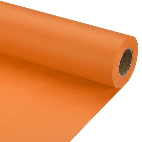 PATIKIL Geschenkpapier, 17" x 450"(37') 70 GSM Bastelpapierrolle Kraft Packpapier für Poster Pinnwand, Geschenkverpackung, Orange von PATIKIL
