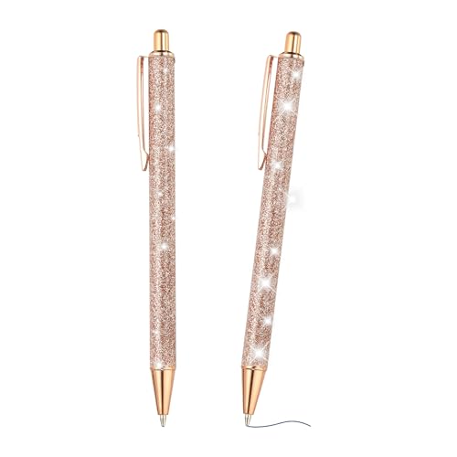 PATIKIL Glanz Kugelschreiber, 2 Stücke Funkelnde Glitzerstifte Einziehbar Druck Metall Journaling Schreibstifte Schwarze Tinte für Frauen Mädchen Büro Geburtstag, Roségold PATIKIL Glanz Kugelschreiber, 2 Stücke Funkelnde Glitzerstifte Einziehbar Druck Metall Journaling Schreibstifte Schwarze Tinte für Frauen Mädchen Büro Geburtstag, Roségold von PATIKIL