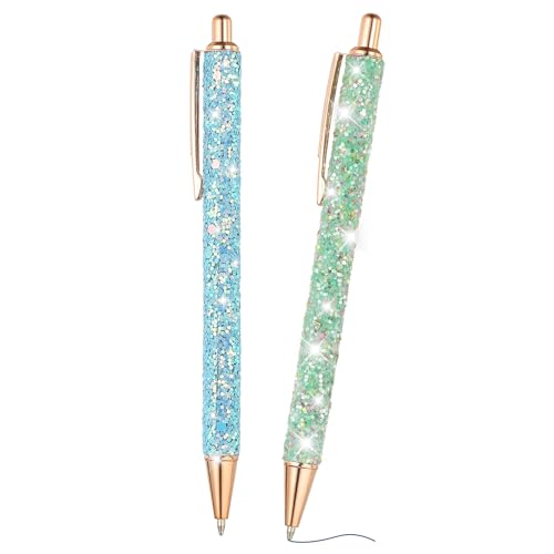 PATIKIL Glanz Kugelschreiber, 2 Stücke Funkelnder Glitzerstift Einziehbarer Druck Metall Journaling Schreibstifte Schwarze Tinte für Frauen Mädchen Büro Geburtstag, Blau Grün PATIKIL Glanz Kugelschreiber, 2 Stücke Funkelnder Glitzerstift Einziehbarer Druck Metall Journaling Schreibstifte Schwarze Tinte für Frauen Mädchen Büro Geburtstag, Blau Grün von PATIKIL