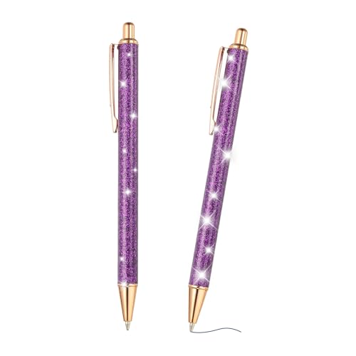 PATIKIL Glanz Kugelschreiber, 2 Stücke Funkelnder Glitzerstift Einziehbarer Druck Metall Journaling Schreibstifte Schwarze Tinte für Frauen Mädchen Büro Geburtstag, Lila PATIKIL Glanz Kugelschreiber, 2 Stücke Funkelnder Glitzerstift Einziehbarer Druck Metall Journaling Schreibstifte Schwarze Tinte für Frauen Mädchen Büro Geburtstag, Lila von PATIKIL