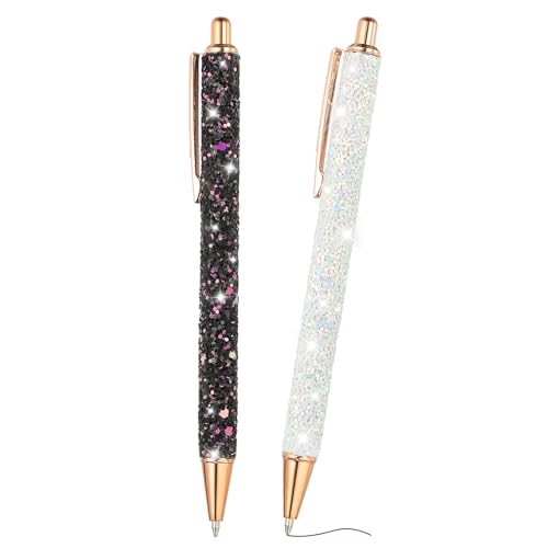 PATIKIL Glanz Kugelschreiber, 2 Stücke Funkelnder Glitzerstift Einziehbarer Druck Metall Journaling Schreibstifte Schwarze Tinte für Frauen Mädchen Büro Geburtstag, Schwarz Weiß PATIKIL Glanz Kugelschreiber, 2 Stücke Funkelnder Glitzerstift Einziehbarer Druck Metall Journaling Schreibstifte Schwarze Tinte für Frauen Mädchen Büro Geburtstag, Schwarz Weiß von PATIKIL