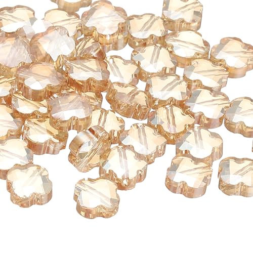 PATIKIL Glasperlen, 50 Stück 8mm Kleeblatt-Charme Transparente Kristallglasperlen Klar Schmuckherstellungszubehör für Armbänder DIY Basteln, Gold PATIKIL Glasperlen, 50 Stück 8mm Kleeblatt-Charme Transparente Kristallglasperlen Klar Schmuckherstellungszubehör für Armbänder DIY Basteln, Gold von PATIKIL