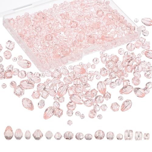 PATIKIL Glasperlen, 600 Stück 4/5/6/7/8/12mm Sortierte Kristallperlen mit Aufbewahrungsbox für Halskette Armband Ohrring DIY Handwerk Schmuckherstellung, Pink PATIKIL Glasperlen, 600 Stück 4/5/6/7/8/12mm Sortierte Kristallperlen mit Aufbewahrungsbox für Halskette Armband Ohrring DIY Handwerk Schmuckherstellung, Pink von PATIKIL