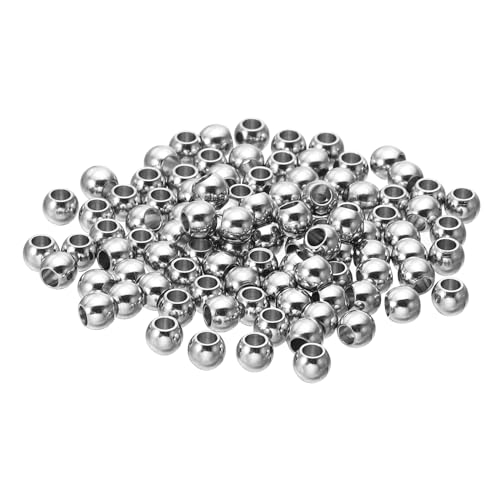 PATIKIL Glatte runde Abstandshalterperlen, 100 Stück 4mm OD 2mm ID 304 Edelstahl lose Kugeln Abstandshalter metallische nahtlose Kugelperlen Silber PATIKIL Glatte runde Abstandshalterperlen, 100 Stück 4mm OD 2mm ID 304 Edelstahl lose Kugeln Abstandshalter metallische nahtlose Kugelperlen Silber von PATIKIL