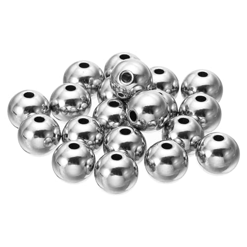 PATIKIL Glatte runde Abstandshalterperlen, 20 Stück 12mm Außendurchmesser 3mm Innendurchmesser 304 Edelstahl lose Kugeln Abstandshalter metallische nahtlose Kugelperlen, Silber PATIKIL Glatte runde Abstandshalterperlen, 20 Stück 12mm Außendurchmesser 3mm Innendurchmesser 304 Edelstahl lose Kugeln Abstandshalter metallische nahtlose Kugelperlen, Silber von PATIKIL