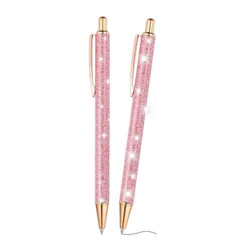 PATIKIL Glimmer Kugelschreiber, 2 Stücke Funkelnder Glitzerstift Einziehbarer Druck Metall Journaling Schreibstifte Schwarze Tinte für Frauen Mädchen Büro Geburtstag, Pink PATIKIL Glimmer Kugelschreiber, 2 Stücke Funkelnder Glitzerstift Einziehbarer Druck Metall Journaling Schreibstifte Schwarze Tinte für Frauen Mädchen Büro Geburtstag, Pink von PATIKIL