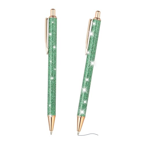 PATIKIL Glimmer Kugelschreiber, 2 Stücke Funkelnder phantastisch Glitzerstift Einziehbarer Druck Metall Journaling Schwarze Tinte für Frauen Mädchen Büro Geburtstag, Dunkelgrün PATIKIL Glimmer Kugelschreiber, 2 Stücke Funkelnder phantastisch Glitzerstift Einziehbarer Druck Metall Journaling Schwarze Tinte für Frauen Mädchen Büro Geburtstag, Dunkelgrün von PATIKIL