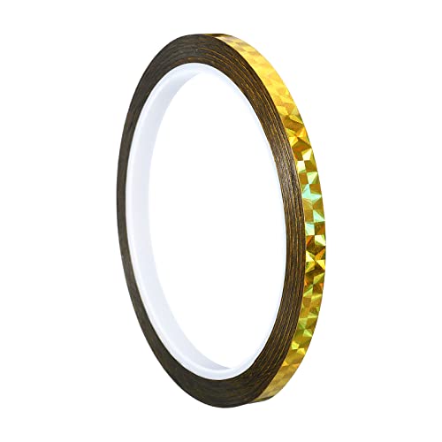 PATIKIL Glitzer Klebeband 5mm x 50m Washi Tape Holografische Selbstklebende Metallic Klebeband Reflektierender Prismenband für DIY Geschenkverpackung Party Dekoration Gold PATIKIL Glitzer Klebeband 5mm x 50m Washi Tape Holografische Selbstklebende Metallic Klebeband Reflektierender Prismenband für DIY Geschenkverpackung Party Dekoration Gold von PATIKIL