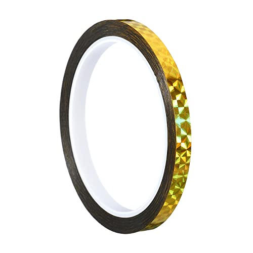 PATIKIL Glitzer Klebeband 8mm x 50m Washi Tape Holografische Selbstklebende Metallic Klebeband Reflektierender Prismenband für DIY Geschenkverpackung Party Dekoration Gold PATIKIL Glitzer Klebeband 8mm x 50m Washi Tape Holografische Selbstklebende Metallic Klebeband Reflektierender Prismenband für DIY Geschenkverpackung Party Dekoration Gold von PATIKIL