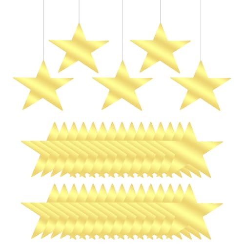 PATIKIL Große Stern-Ausschnitte, 40 Stück 11" Doppelseitig Bedruckte Papierstern-Dekoration Stern-Pappe-Ausschnitt Fünf Sterne-Ausschnitt für Hochzeit Filmnacht Party Dekoration, Goldton PATIKIL Große Stern-Ausschnitte, 40 Stück 11" Doppelseitig Bedruckte Papierstern-Dekoration Stern-Pappe-Ausschnitt Fünf Sterne-Ausschnitt für Hochzeit Filmnacht Party Dekoration, Goldton von PATIKIL