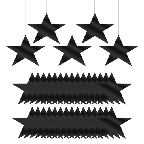 PATIKIL Große Stern-Ausschnitte, 80 Stück 11" Doppelseitig Bedruckte Papierstern-Dekoration Pentagramm für Hochzeit Filmnacht Party Dekoration, Schwarz PATIKIL Große Stern-Ausschnitte, 80 Stück 11" Doppelseitig Bedruckte Papierstern-Dekoration Pentagramm für Hochzeit Filmnacht Party Dekoration, Schwarz von PATIKIL