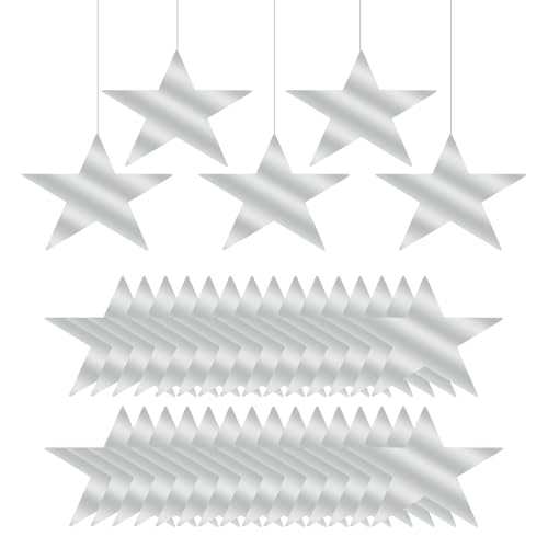 PATIKIL Große Stern-Ausschnitte, 80 Stück 11" Doppelseitig Bedruckte Papierstern-Dekoration Stern-Pappe-Ausschnitt Fünf Sterne-Ausschnitt für Hochzeit Filmnacht Party Dekoration, Silberton PATIKIL Große Stern-Ausschnitte, 80 Stück 11" Doppelseitig Bedruckte Papierstern-Dekoration Stern-Pappe-Ausschnitt Fünf Sterne-Ausschnitt für Hochzeit Filmnacht Party Dekoration, Silberton von PATIKIL
