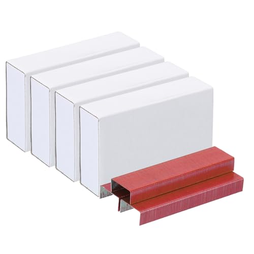 PATIKIL Heftklammern für Hefter 4 Pack(1000Stk Heftklammern pro Pack) 26/6 Standard 1/4" Länge Heftklammern Staufrei für Zuhause Bürobedarf Rot von PATIKIL