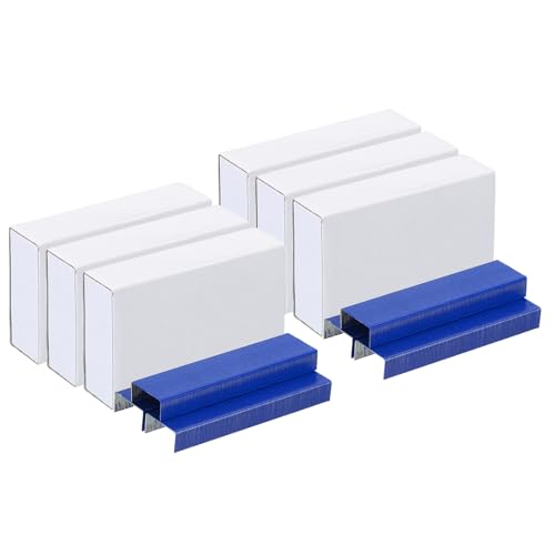 PATIKIL Heftklammern für Hefter 6 Pack(1000Stk Heftklammern pro Pack) 26/6 Standard 1/4" Länge Heftklammern Staufrei für Zuhause Bürobedarf Blau von PATIKIL