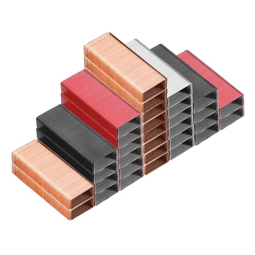PATIKIL Heftklammern für Tacker, 4er Pack #10 Mini 3/16 Zoll Länge Heftklammern für Büromaterial, Roségold/Rot/Schwarz/Silber von PATIKIL