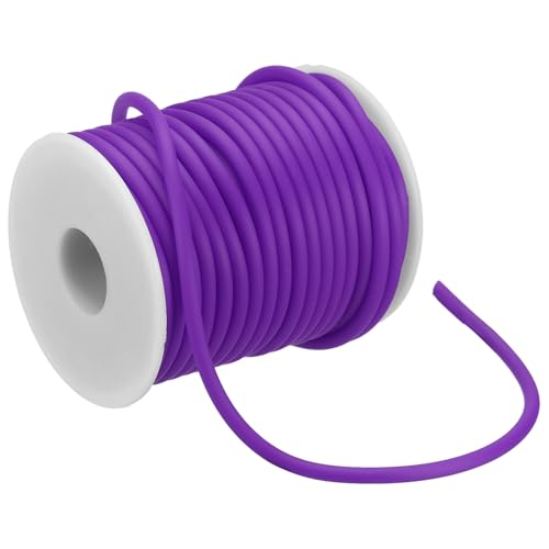 PATIKIL Hohlstangen-Gummikordel 16 Yards 4mm, PVC-Gummischlauchkordel 2mm Loch mit Kunststoffspule für Stricken Basteln DIY, Lila PATIKIL Hohlstangen-Gummikordel 16 Yards 4mm, PVC-Gummischlauchkordel 2mm Loch mit Kunststoffspule für Stricken Basteln DIY, Lila von PATIKIL