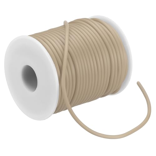 PATIKIL Hohlstangen-Gummikordel 27 Yards 3mm, PVC-Gummischlauchkordel 1,5mm Loch mit Kunststoffspule für Stricken Basteln DIY, Creme PATIKIL Hohlstangen-Gummikordel 27 Yards 3mm, PVC-Gummischlauchkordel 1,5mm Loch mit Kunststoffspule für Stricken Basteln DIY, Creme von PATIKIL