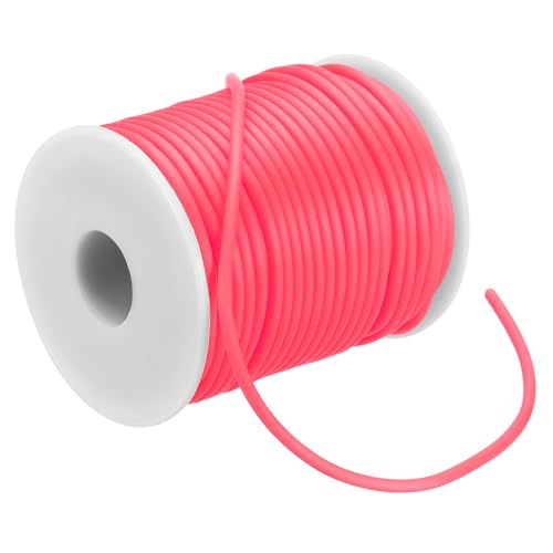 PATIKIL Hohlstangen-Gummikordel 27 Yards 3mm, PVC-Gummischlauchkordel 1,5mm Loch mit Kunststoffspule für Stricken Basteln DIY, Dunkelrosa PATIKIL Hohlstangen-Gummikordel 27 Yards 3mm, PVC-Gummischlauchkordel 1,5mm Loch mit Kunststoffspule für Stricken Basteln DIY, Dunkelrosa von PATIKIL