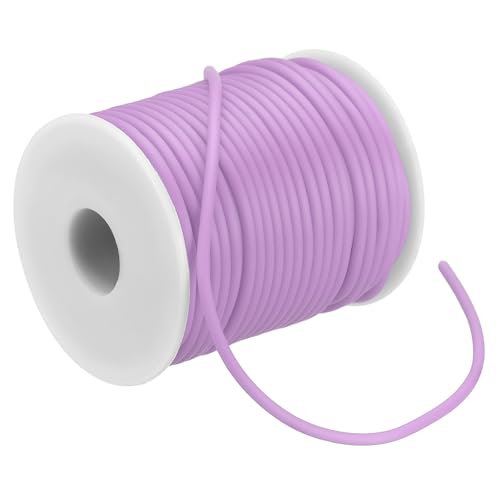 PATIKIL Hohlstangen-Gummikordel 27 Yards 3mm, PVC-Gummischlauchkordel 1,5mm Loch mit Kunststoffspule für Stricken Basteln DIY, Hellviolett PATIKIL Hohlstangen-Gummikordel 27 Yards 3mm, PVC-Gummischlauchkordel 1,5mm Loch mit Kunststoffspule für Stricken Basteln DIY, Hellviolett von PATIKIL