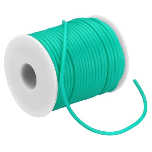 PATIKIL Hohlstangen-Gummikordel 27 Yards 3mm, PVC-Gummischlauchkordel 1,5mm Loch mit Kunststoffspule für Stricken Basteln DIY, Türkis PATIKIL Hohlstangen-Gummikordel 27 Yards 3mm, PVC-Gummischlauchkordel 1,5mm Loch mit Kunststoffspule für Stricken Basteln DIY, Türkis von PATIKIL