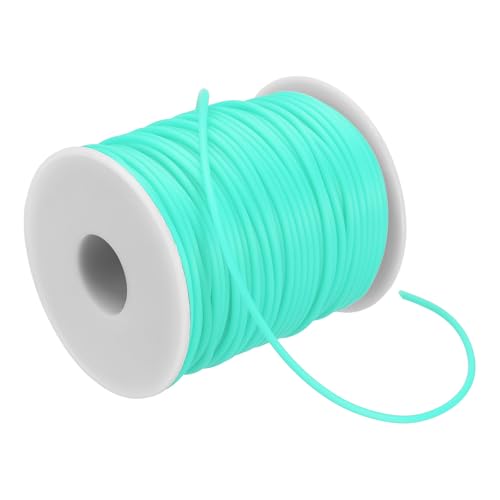 PATIKIL Hohlstangen-Gummikordel 55 Yards 2mm, PVC-Gummischlauch 1mm Loch mit Kunststoffspule für Stricken Perlen DIY Handwerk, Helltürkis PATIKIL Hohlstangen-Gummikordel 55 Yards 2mm, PVC-Gummischlauch 1mm Loch mit Kunststoffspule für Stricken Perlen DIY Handwerk, Helltürkis von PATIKIL