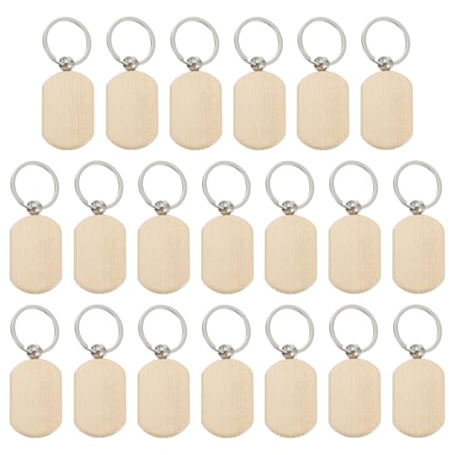 PATIKIL Holz Schlüsselanhänger Rohlinge, 20er Pack Rechteckige Holz Schlüsselanhänger zum Gravieren mit Schlüsselringen für DIY Geschenk Basteln, Stil 1, Braun PATIKIL Holz Schlüsselanhänger Rohlinge, 20er Pack Rechteckige Holz Schlüsselanhänger zum Gravieren mit Schlüsselringen für DIY Geschenk Basteln, Stil 1, Braun von PATIKIL