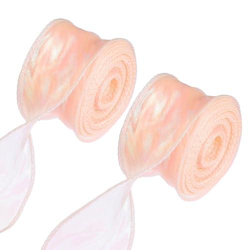 PATIKIL Irideszierendes Organza-Band 1,6 Zoll x 10 Yard, 2 Rollen Laser-Scher Organza-Drahtband Schimmer Fishtail-Stoffbänder für Geschenkblumensträuße, Lichtrosa PATIKIL Irideszierendes Organza-Band 1,6 Zoll x 10 Yard, 2 Rollen Laser-Scher Organza-Drahtband Schimmer Fishtail-Stoffbänder für Geschenkblumensträuße, Lichtrosa von PATIKIL