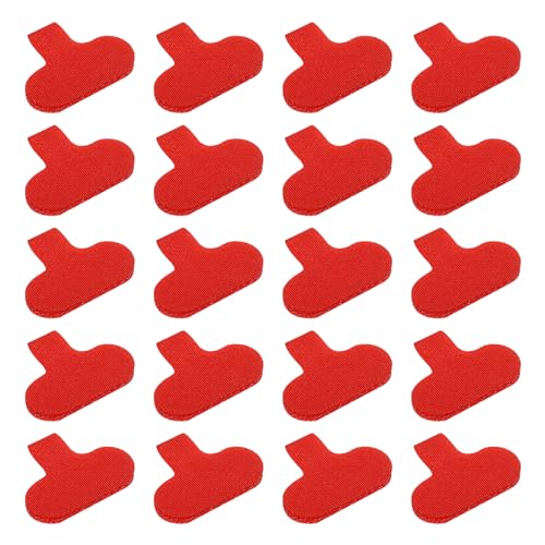 PATIKIL Kabel-Etiketten 0,6 x 1,5 Zoll, 20er Pack Selbstklebende Klettverschluss-Kabelmarkierungen zum Beschriften für Elektronik, Computer, Kabelmanagement und Identifizierung, Rot von PATIKIL