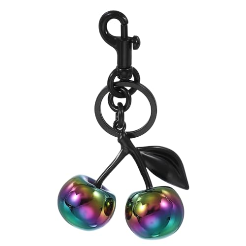 PATIKIL Kirsch-Schlüsselanhänger für Damen Taschenanhänger Niedlicher Kirschschmuck mit Schlüsselring und Clip für Handtaschen Schlüssel Autoschlüssel, Bunt-Schwarz von PATIKIL