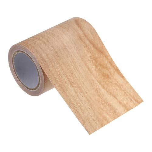 PATIKIL Klebeband Holzoptik Sockelleiste Selbstklebend Holzmaserung Reparaturband 57mm x 4,57 M, für Tür Schränke Schreibtisch, helle Kastanien- und Ahornmaserung von PATIKIL