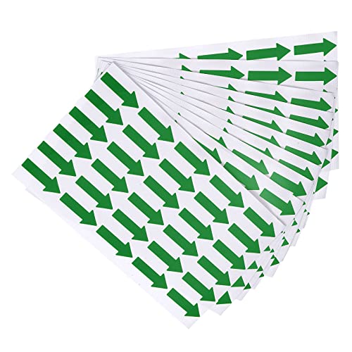 PATIKIL Klein Pfeil Aufkleber Etikett 1.2x0.4" 300Stk Selbstklebende Farbkodierung für Gas Durchfluss Richtung Inspektion Defekt Markierung Grün von PATIKIL