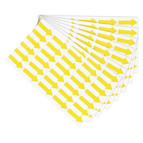 PATIKIL Klein Pfeil Aufkleber Etikett 1.2x0.5" 450Stk Kleber Farbe Kodierzeichen Aufkleber für Gasrichtung Inspektion Fehler Kennzeichnung Gelb von PATIKIL