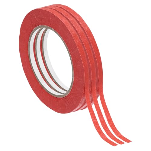 PATIKIL Kreppband Abdeckband Klebeband Abklebeband Maler 50 m x 0,65 cm, 3 Rollen Allzweck-Klebeband Malerband für DIY Malerei Scrapbooking Kunsthandwerksetiketten, Rot PATIKIL Kreppband Abdeckband Klebeband Abklebeband Maler 50 m x 0,65 cm, 3 Rollen Allzweck-Klebeband Malerband für DIY Malerei Scrapbooking Kunsthandwerksetiketten, Rot von PATIKIL