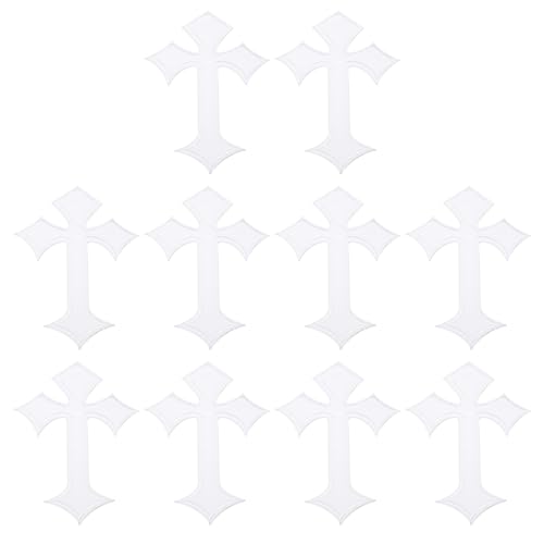 PATIKIL Kreuz bestickte Aufnäher, 10 Stück Kreuz zum Aufnähen oder Aufbügeln, dekorative Aufnäher, 4,1"Lx2,8"B, Weiß PATIKIL Kreuz bestickte Aufnäher, 10 Stück Kreuz zum Aufnähen oder Aufbügeln, dekorative Aufnäher, 4,1"Lx2,8"B, Weiß von PATIKIL