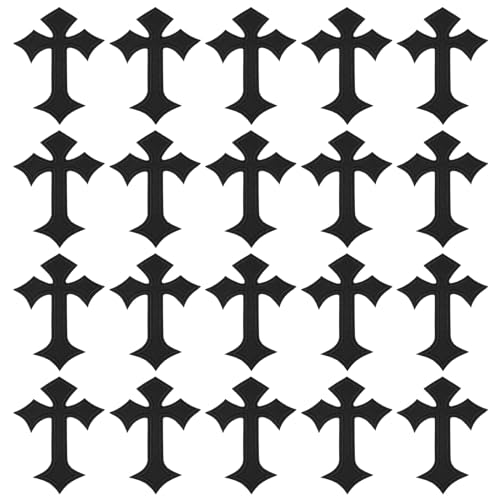 PATIKIL Kreuz bestickte Aufnäher, 20 Stück Kreuz zum Aufnähen oder Aufbügeln, dekorative Aufnäher, 4,1"Lx2,8"B, Schwarz PATIKIL Kreuz bestickte Aufnäher, 20 Stück Kreuz zum Aufnähen oder Aufbügeln, dekorative Aufnäher, 4,1"Lx2,8"B, Schwarz von PATIKIL