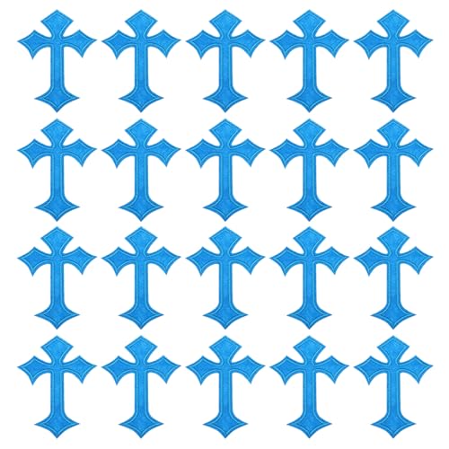 PATIKIL Kreuz bestickte Aufnäher, 20 Stück Kreuz zum Aufnähen oder Aufbügeln, dekorative Aufnäher, 4,1"Lx2,8"W, Blau PATIKIL Kreuz bestickte Aufnäher, 20 Stück Kreuz zum Aufnähen oder Aufbügeln, dekorative Aufnäher, 4,1"Lx2,8"W, Blau von PATIKIL